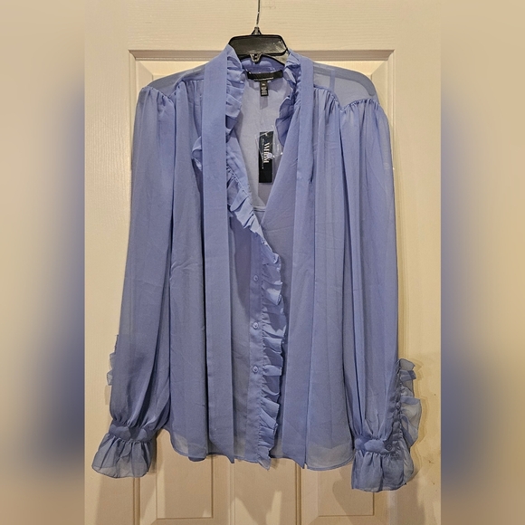 Periwinkle Ruffle Blouse - Picture 2 of 8